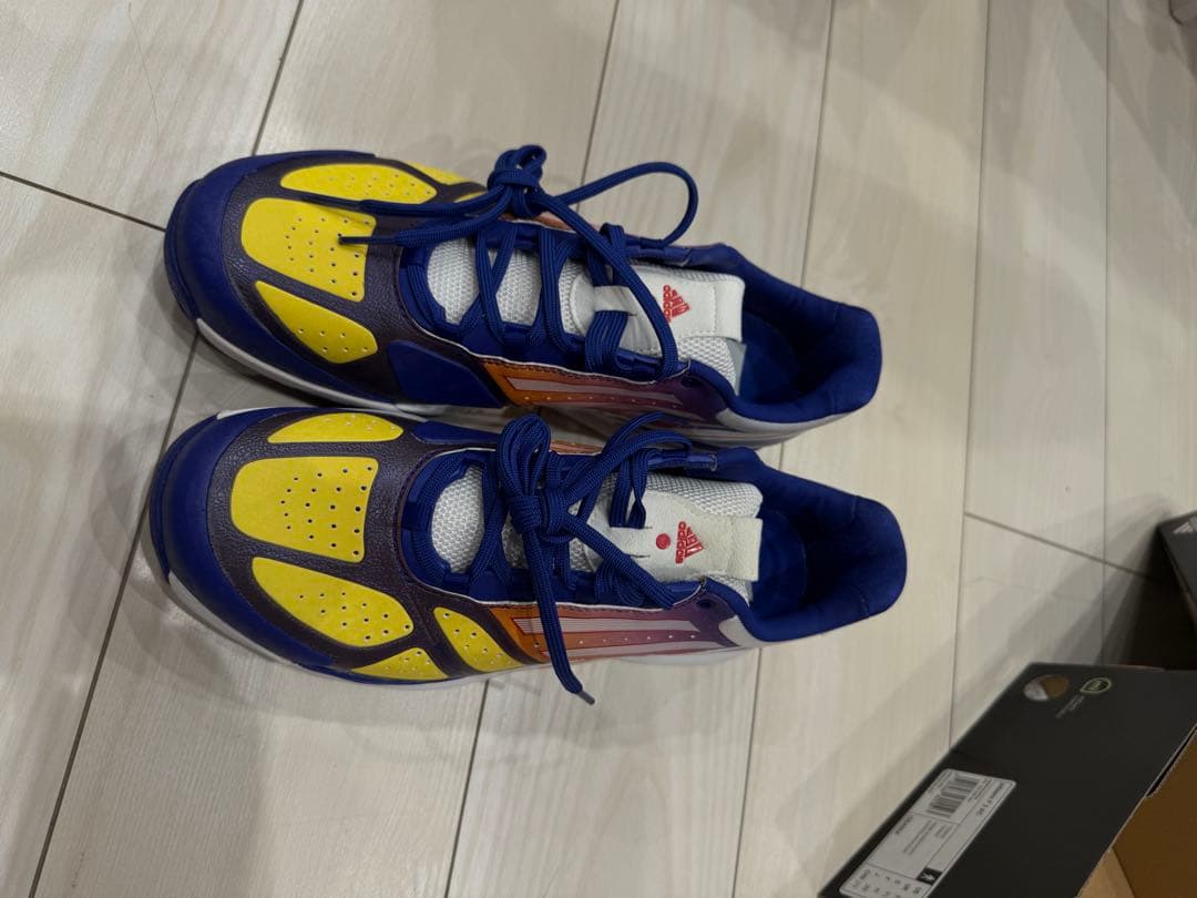 adidas テニスシューズ 青/黄