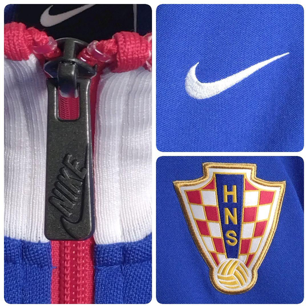 ナイキ★クロアチア代表 刺繍ロゴ エンブレムワッペン アンセムジャケット 青 L