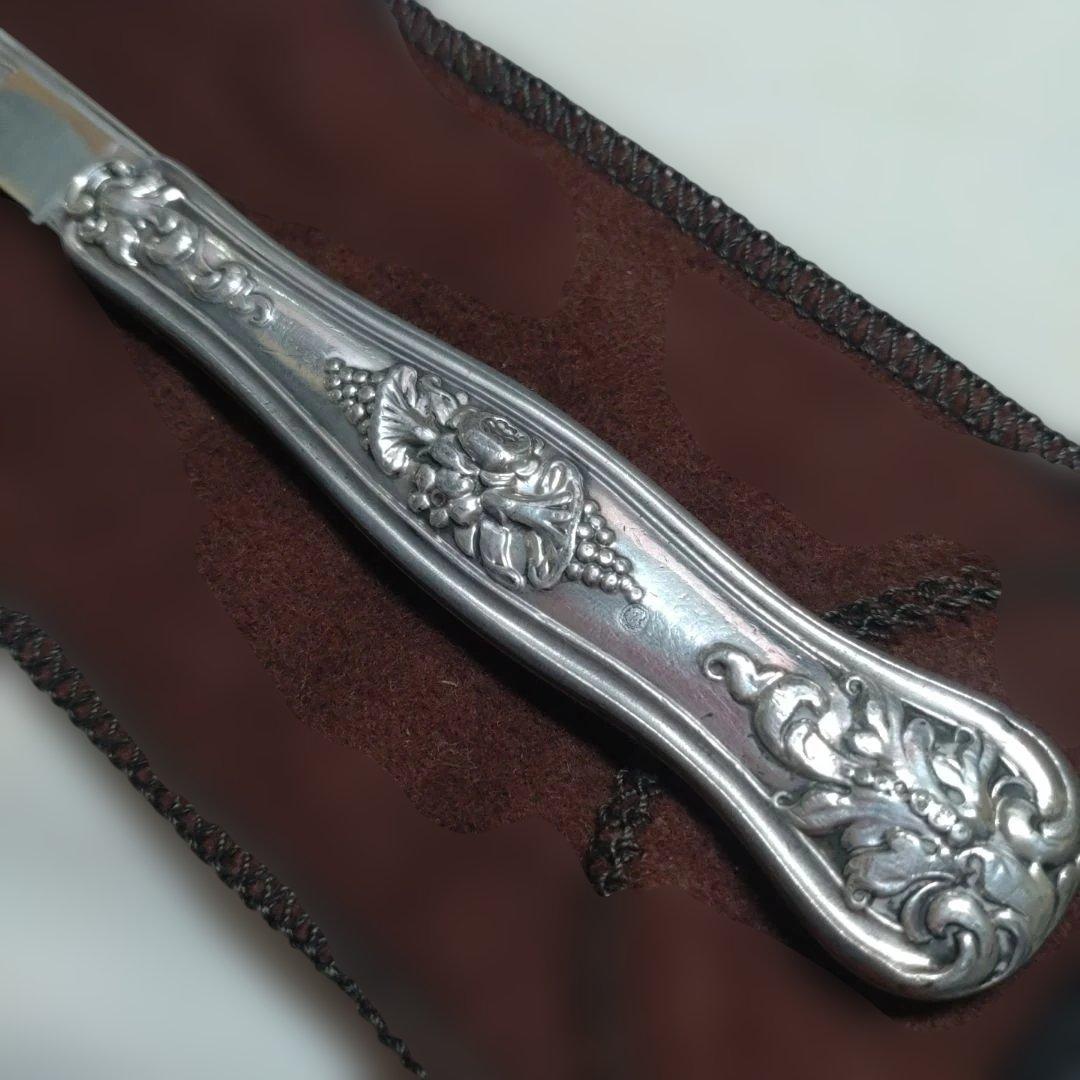 1850年代　折り畳みナイフ　銀製　アンティーク　シルバー　925　スターリング