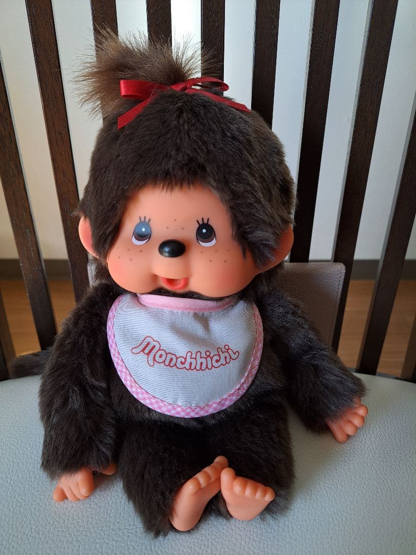 【稀少】モンチッチ Mサイズ女の子　ぬいぐるみ「ほっぺぷっくり」レトロ　セキグチ