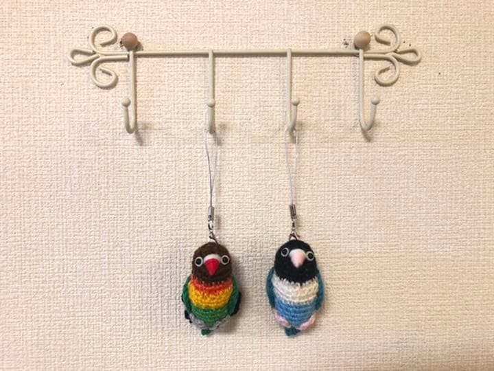 編みぐるみ♡ちっちゃ♡シリーズ ボタンインコちゃん （ルリコシ）