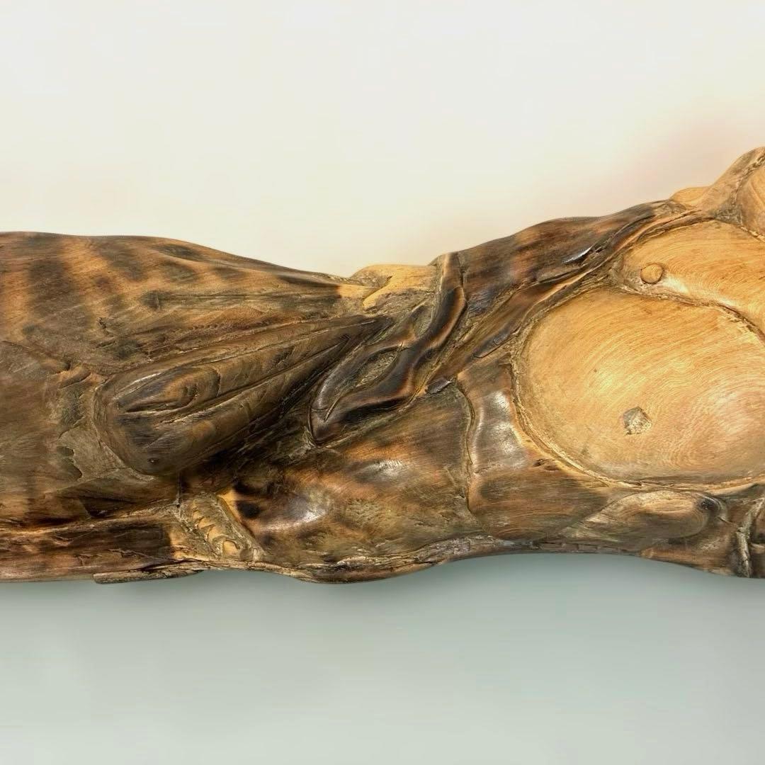 木製アートオブジェ 布袋様　彫刻 置物　縁起物 七福神