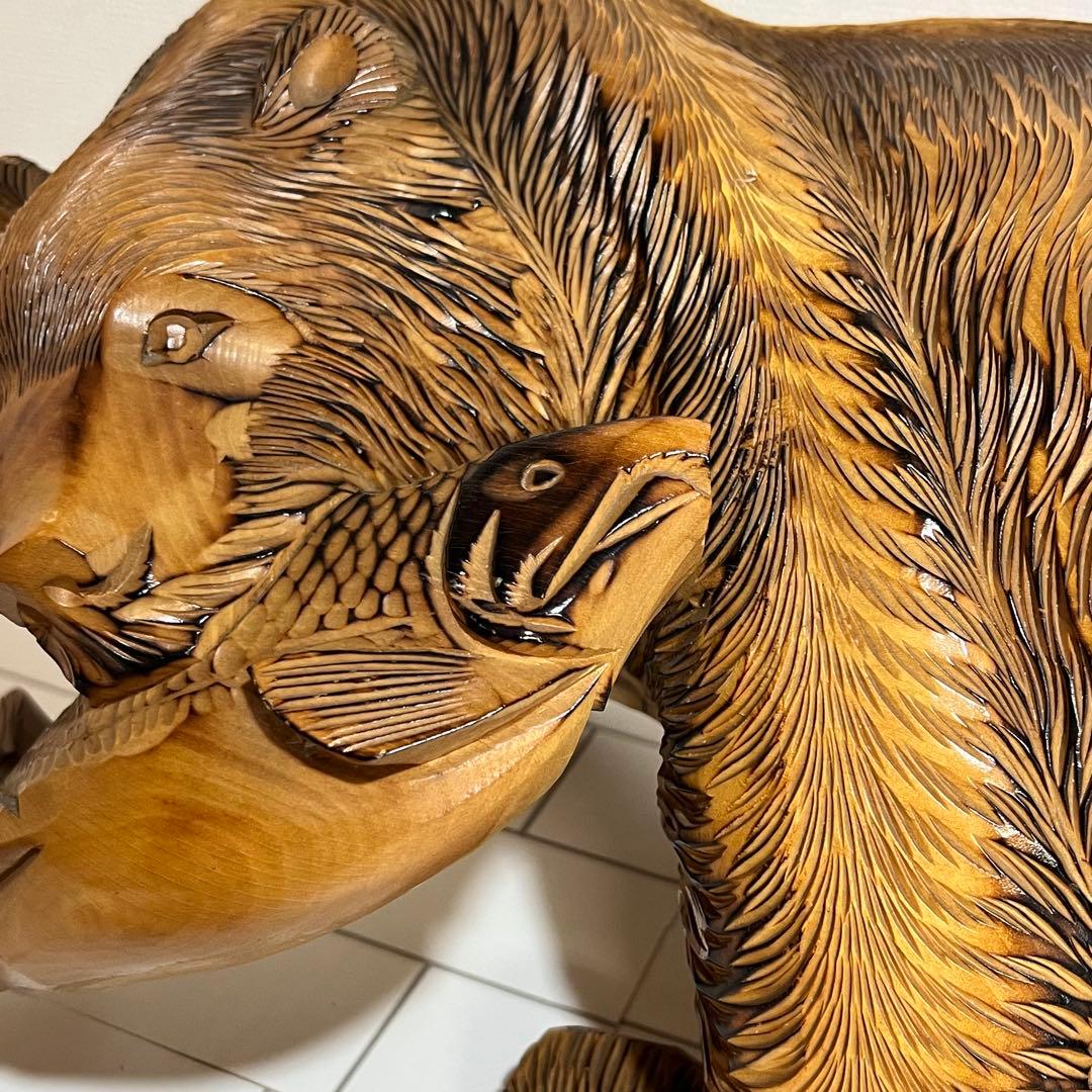特大　木彫り　熊　置物　昭和　レトロ　インテリア