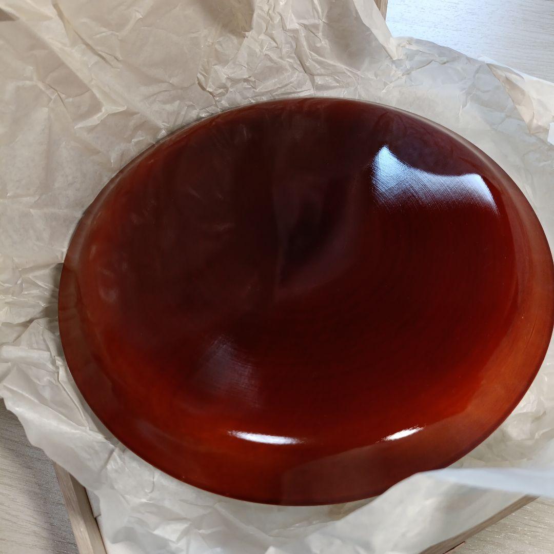 飛騨高山　春慶塗り　漆器の盆とコースターのセット　収納箱あり