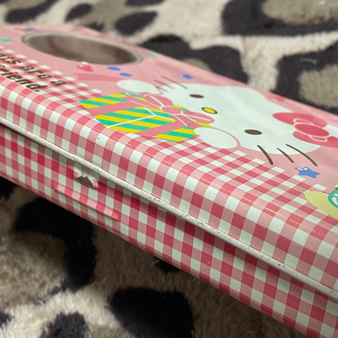 【希少】85年製 ハローキティ 缶ペンケース 筆箱 昭和レトロ 当時物