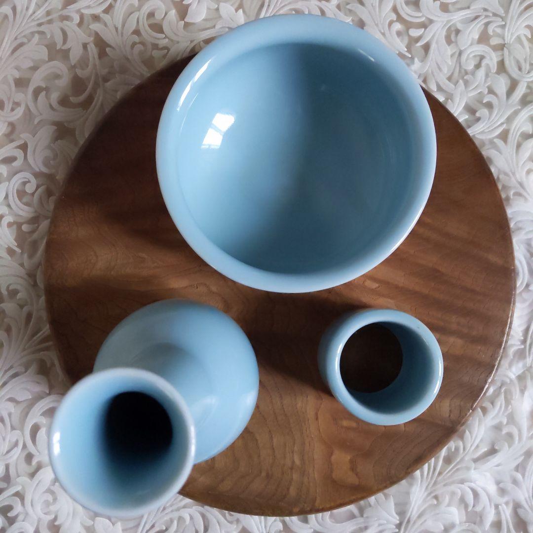 茶道具　皆具　手塚祥堂　作　青磁　平安　水指　杓立　建水　表千家　【匿名配送】