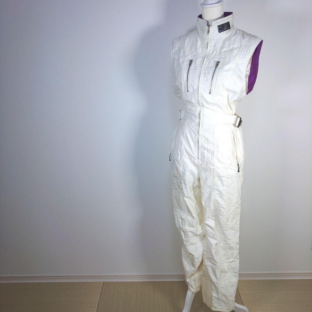 エレッセ　昭和レトロ　レディース　スキーウェア　Lサイズ　上下　ブルー　ホワイト