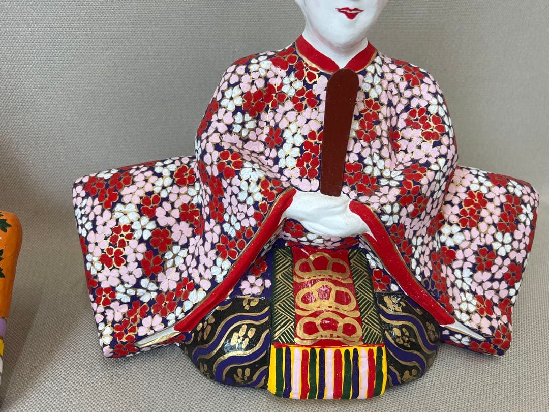 希少作品　信州中野土人形土びな　六代目　奈良由起夫　雛人形