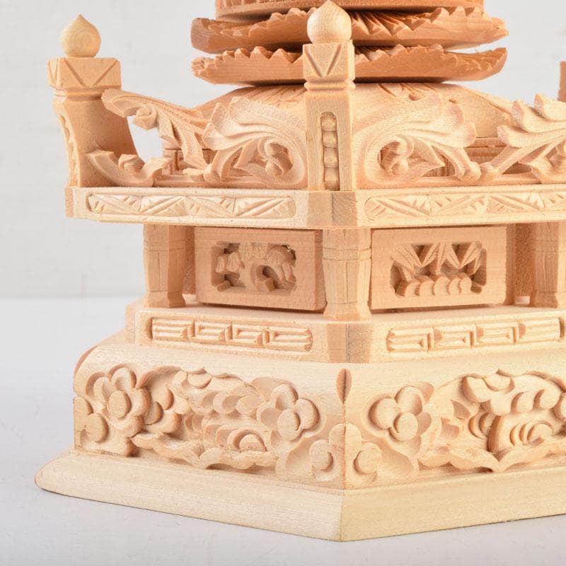 Khontao　仏教美術　桧彫刻　大日如来像　仏像　華鬘台　C　9059