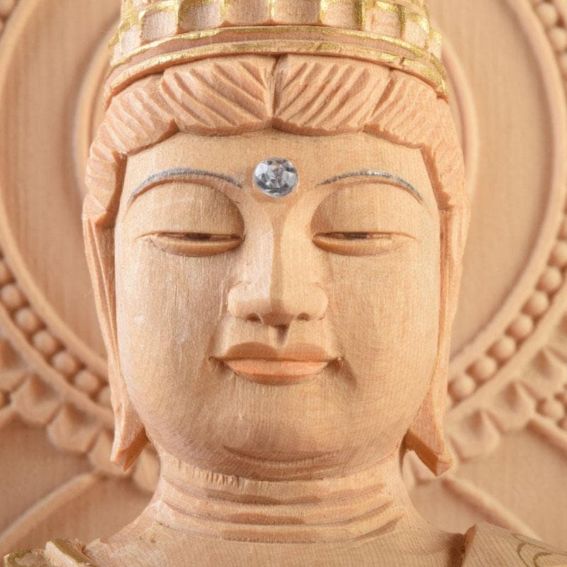 Khontao　仏教美術　桧彫刻　大日如来像　仏像　華鬘台　C　9059