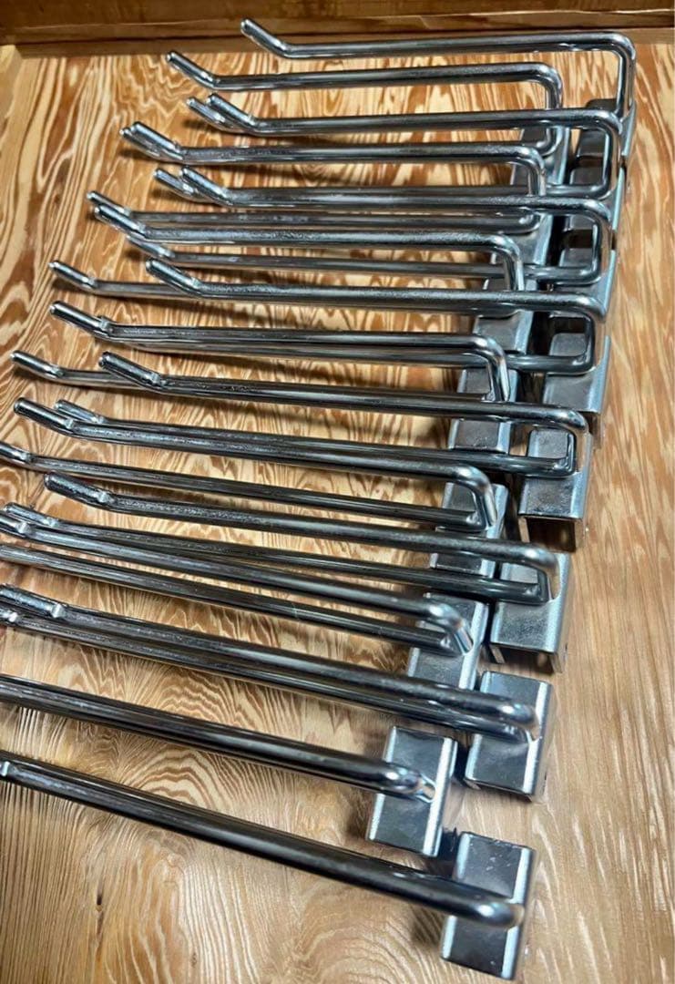 店舗用品　角バー用 2段フックハンガー　全長19cm 90本セット