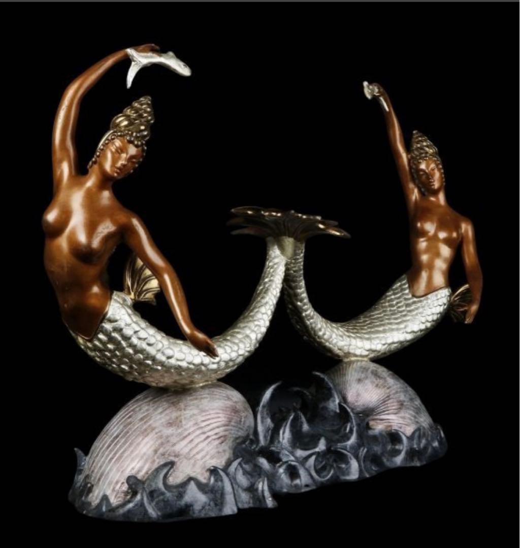 訳あり アールデコ巨匠【エルテ Erte】ブロンズ 人魚像 1988年製作 限定