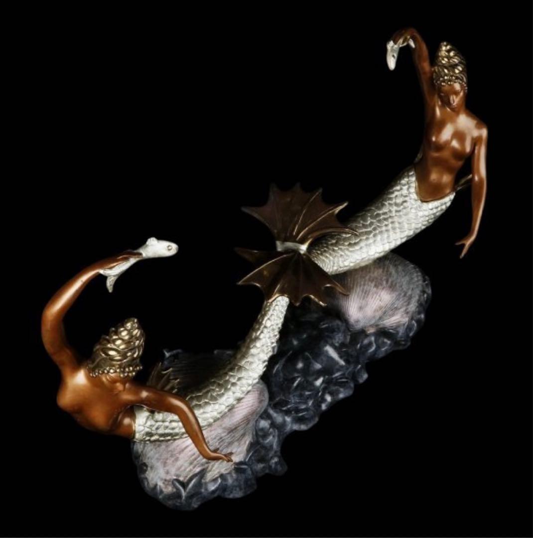 訳あり アールデコ巨匠【エルテ Erte】ブロンズ 人魚像 1988年製作 限定