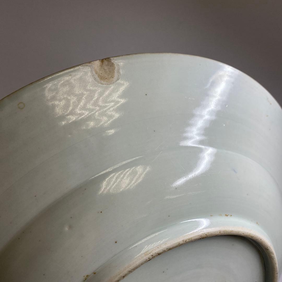 江戸中期　元禄伊万里　赤絵　鳳凰図　大皿　幅約36.5㎝　東さ8-0122①