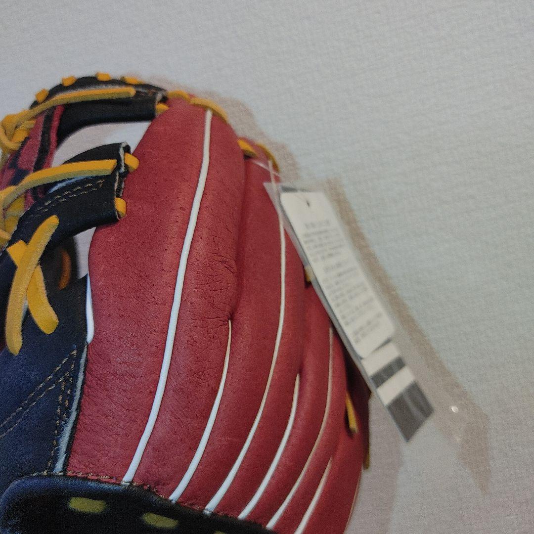 adidas　希少　少年野球　軟式　左投げ　グローブ ブラック×レッド