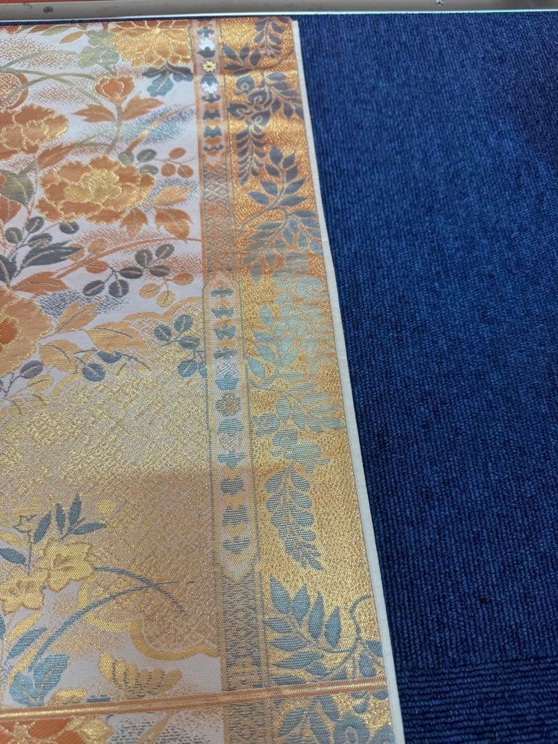 1930 袋帯 古代彫金紋  西陣織   金糸　高級上質上品　約440cm