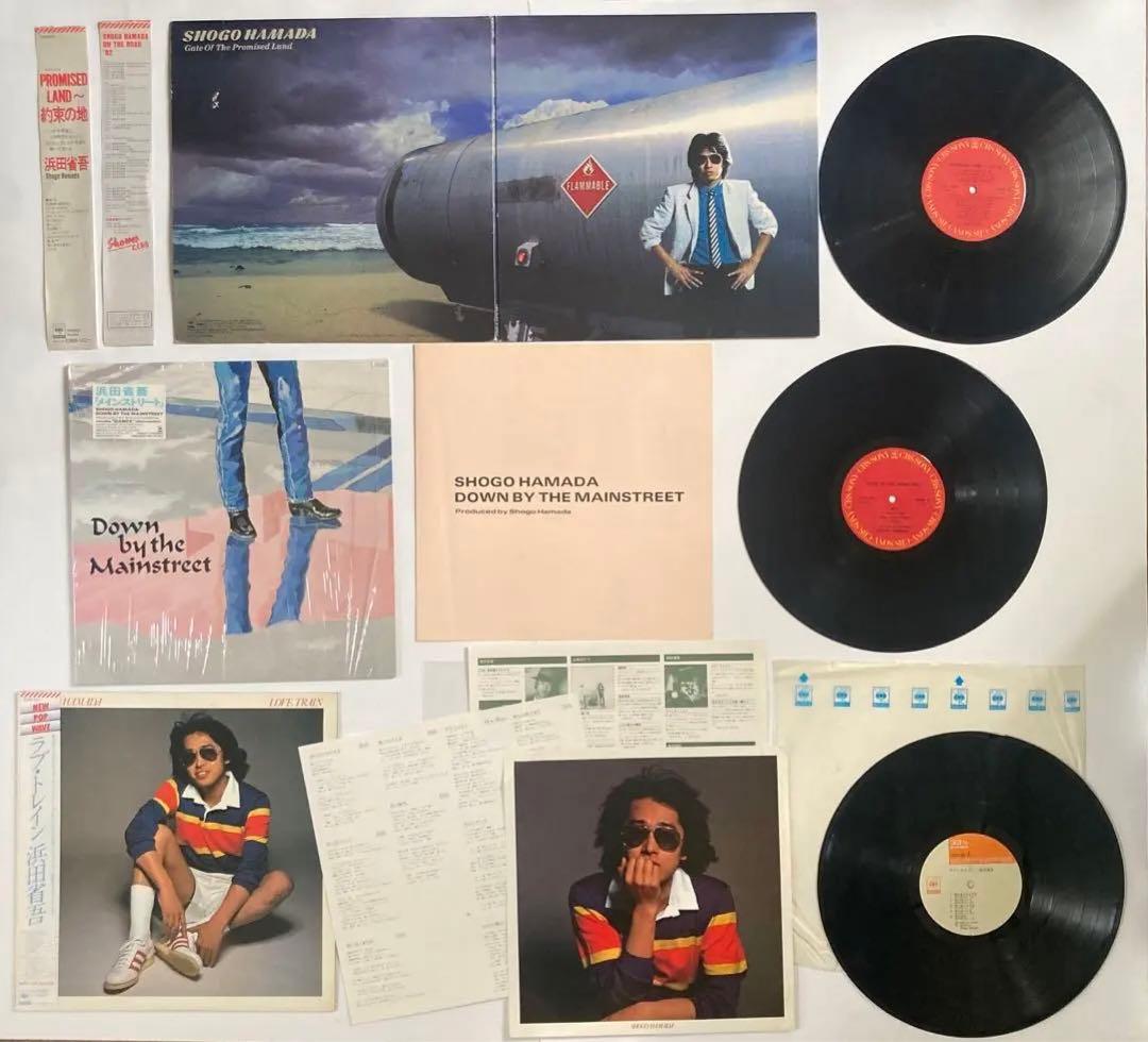 浜田省吾さん♡LPレコード8枚・うちわ(未使用)2枚・渚園映画フライヤー 5枚