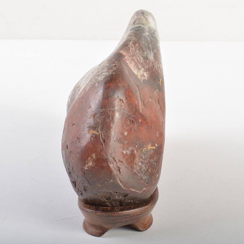 天然石　鑑賞石　菊花石　置物　重さ約1127g　唐木台付　C　R7298