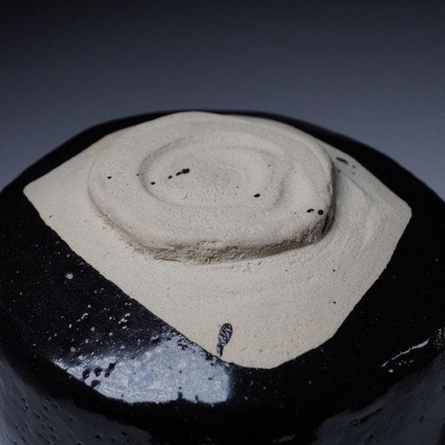 加藤光右衛門　瀬戸黒茶碗　共箱　茶道具　美濃陶