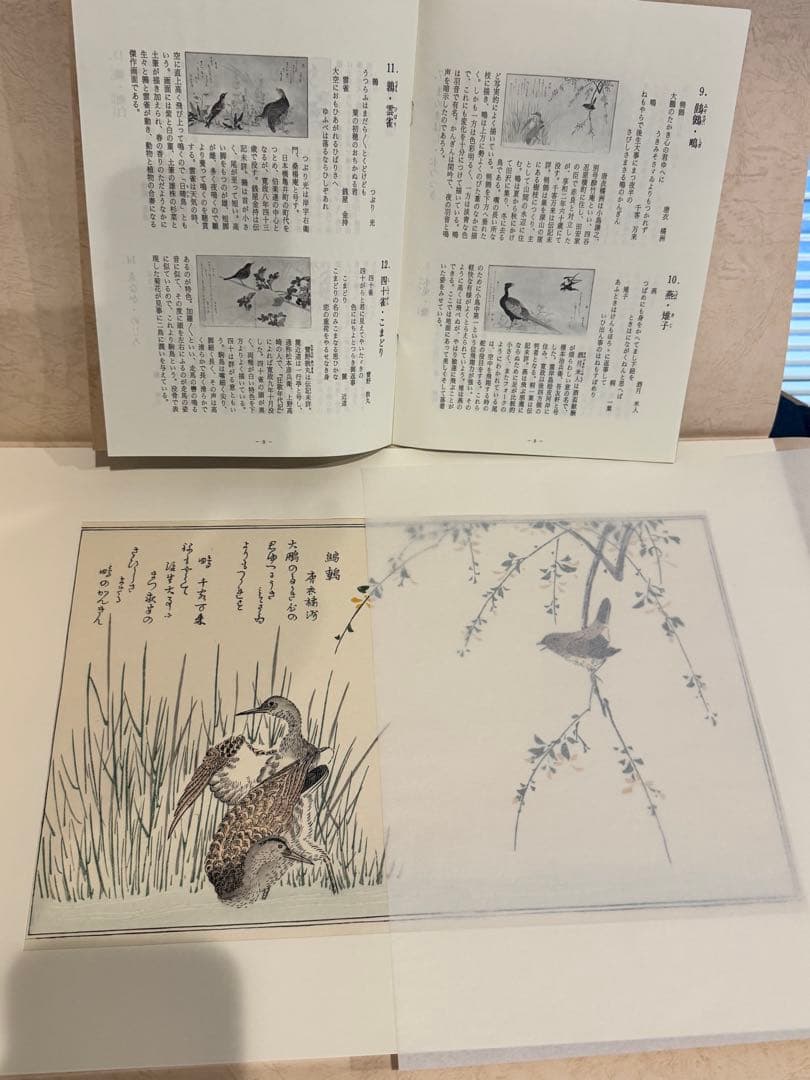 喜多川歌麿画 「絵本百千鳥」手摺木版画 計14枚 解説付