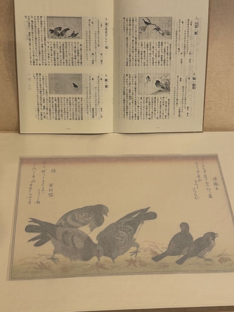 喜多川歌麿画 「絵本百千鳥」手摺木版画 計14枚 解説付