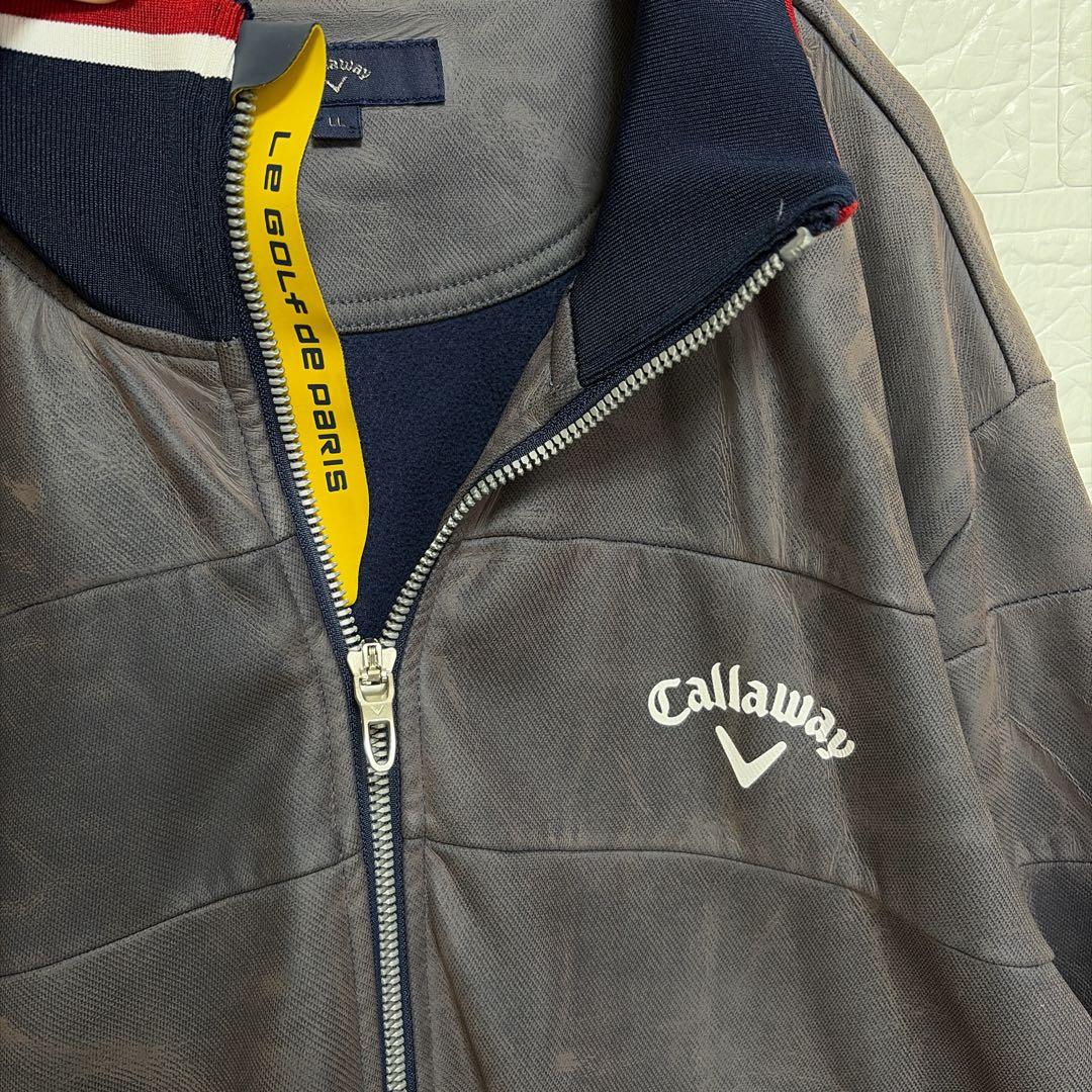 希少 LL Callaway レザー調 フリース裏地 ブルゾン ゴルフウェア