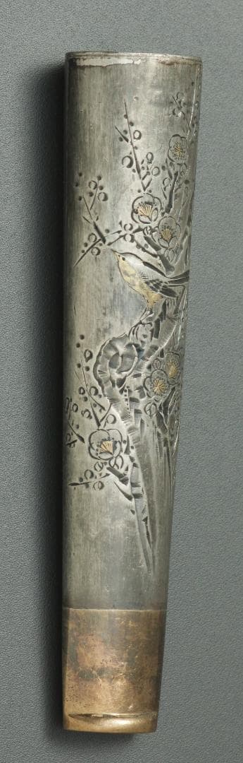 金属製たばこパイプ　年代物　銘廣春