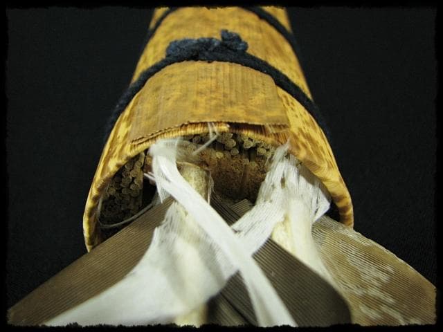 座掃 御羽箒 箒博 六ツ羽根 大掃込 茶道具 水屋道具 共箱 f321