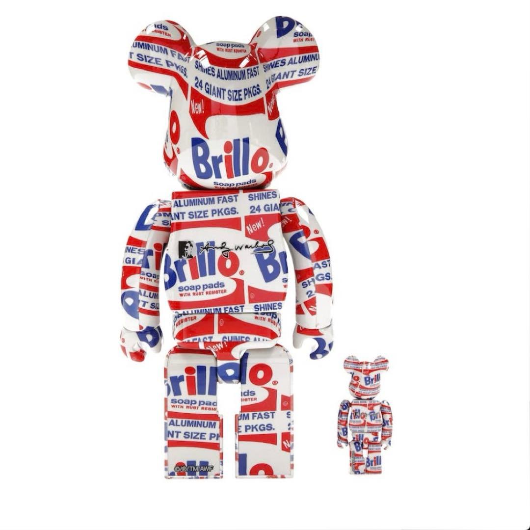 ベアブリック アンディ・ウォーホル『Brillo』100% & 400% セット