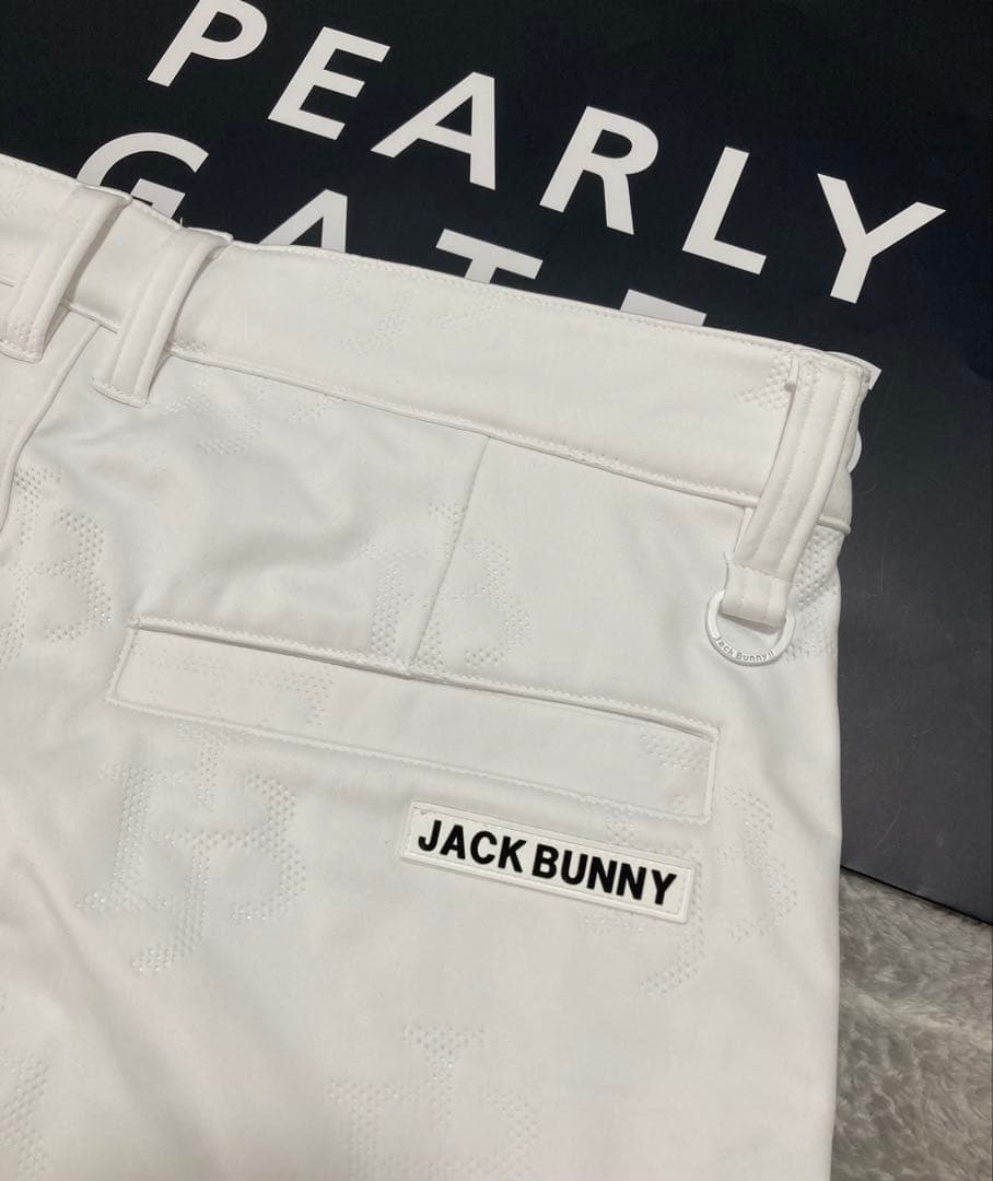 新品 ジャックバニー ピンソニック裏フリース 防風テーパードパンツ(4)M/白