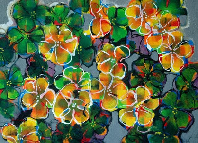 油絵 菅家令子 絵 絵画 インテリア 額付(黒) F4-091616 花