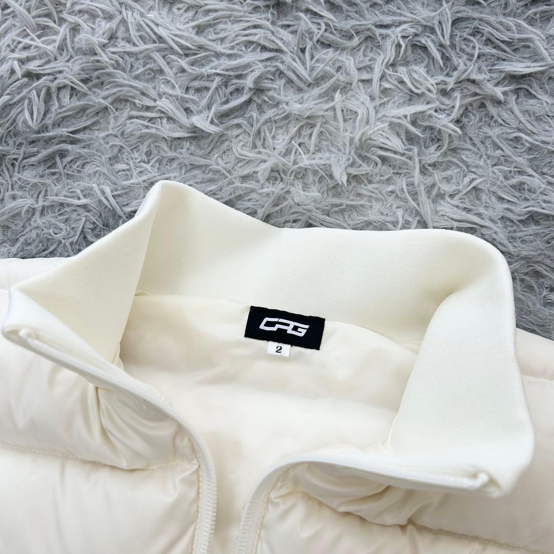 新品　CPG GOLF ダウンジャケット　ニット　ブルゾン　オフホワイト　2