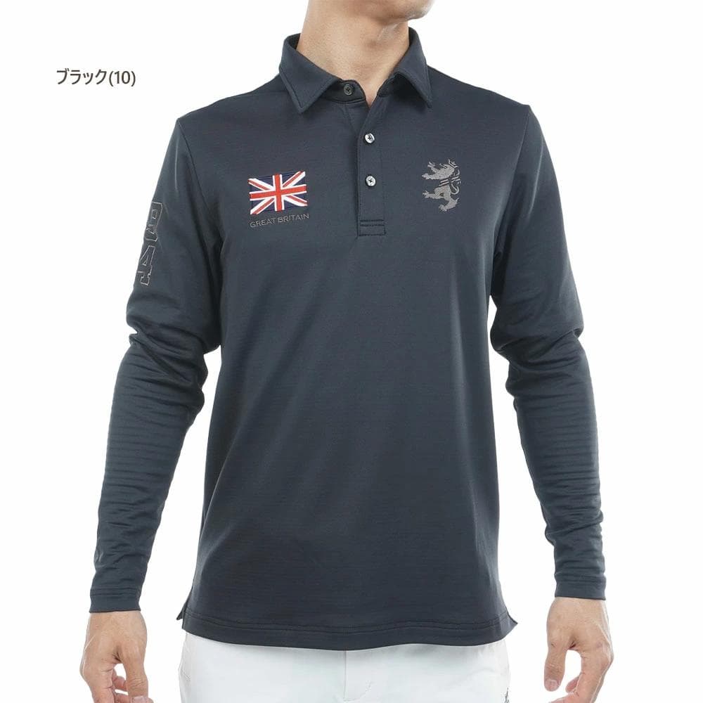 アドミラル ゴルフ フラッグシャツ〔速ポカ〕【M寸】ブラック adma590