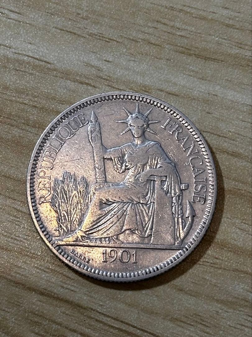 1900,1901,1902,1903,1904年 フランス領インドシナ銀貨5枚