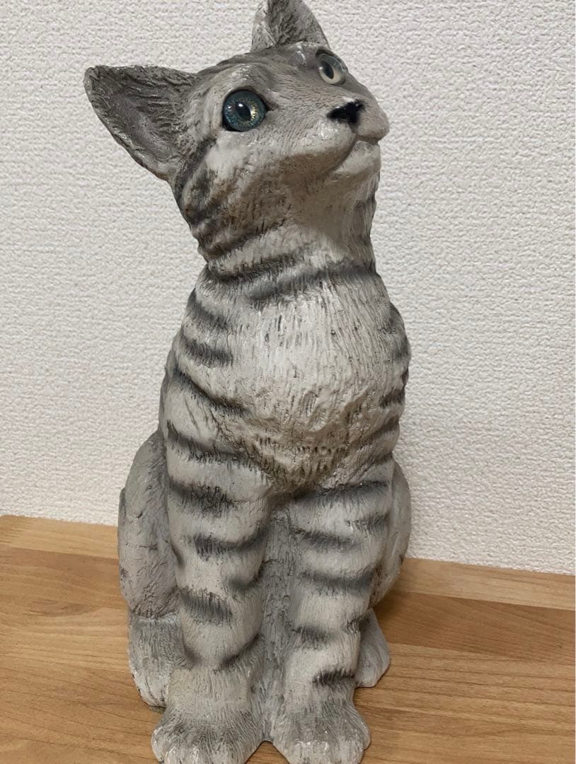 イタリア　リアル猫 ネコ　ねこ　キャット　サバトラ　置物 オーナメント オブジェ