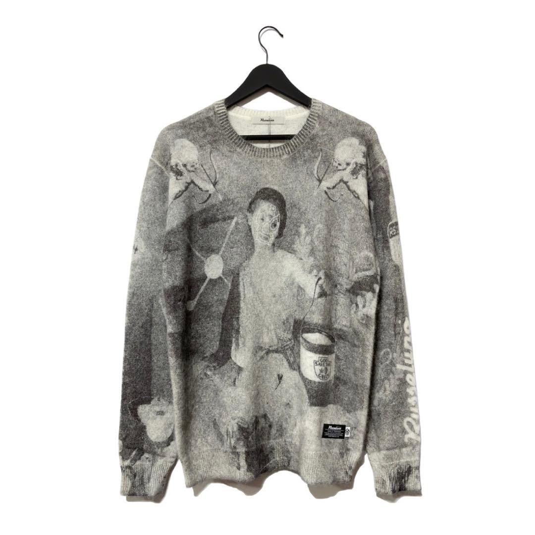 新品 ラッセルノ ゴルフ グラフィック ニット セーター ブラック XL 6