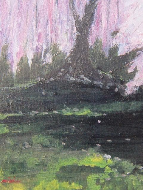 高橋幹子、【桜　舞う】、希少な額装用画集より、美品、新品額装付
