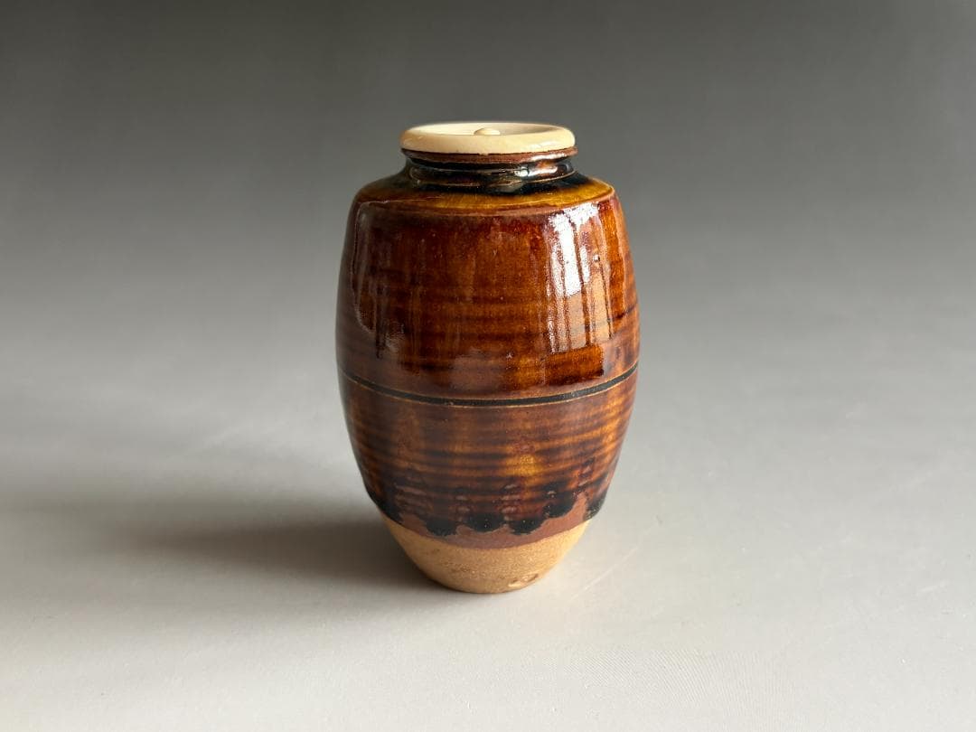 秀久作　瀬戸釉茶入　久田宗也　尋牛斎書付　銘「瑞雲」　茶道具　表千家