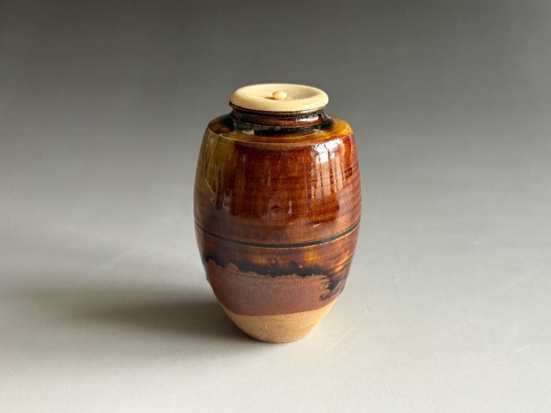 秀久作　瀬戸釉茶入　久田宗也　尋牛斎書付　銘「瑞雲」　茶道具　表千家