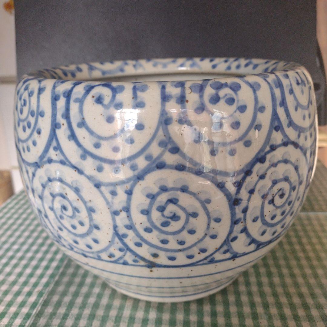 骨董　名入り蛸唐草　中鉢