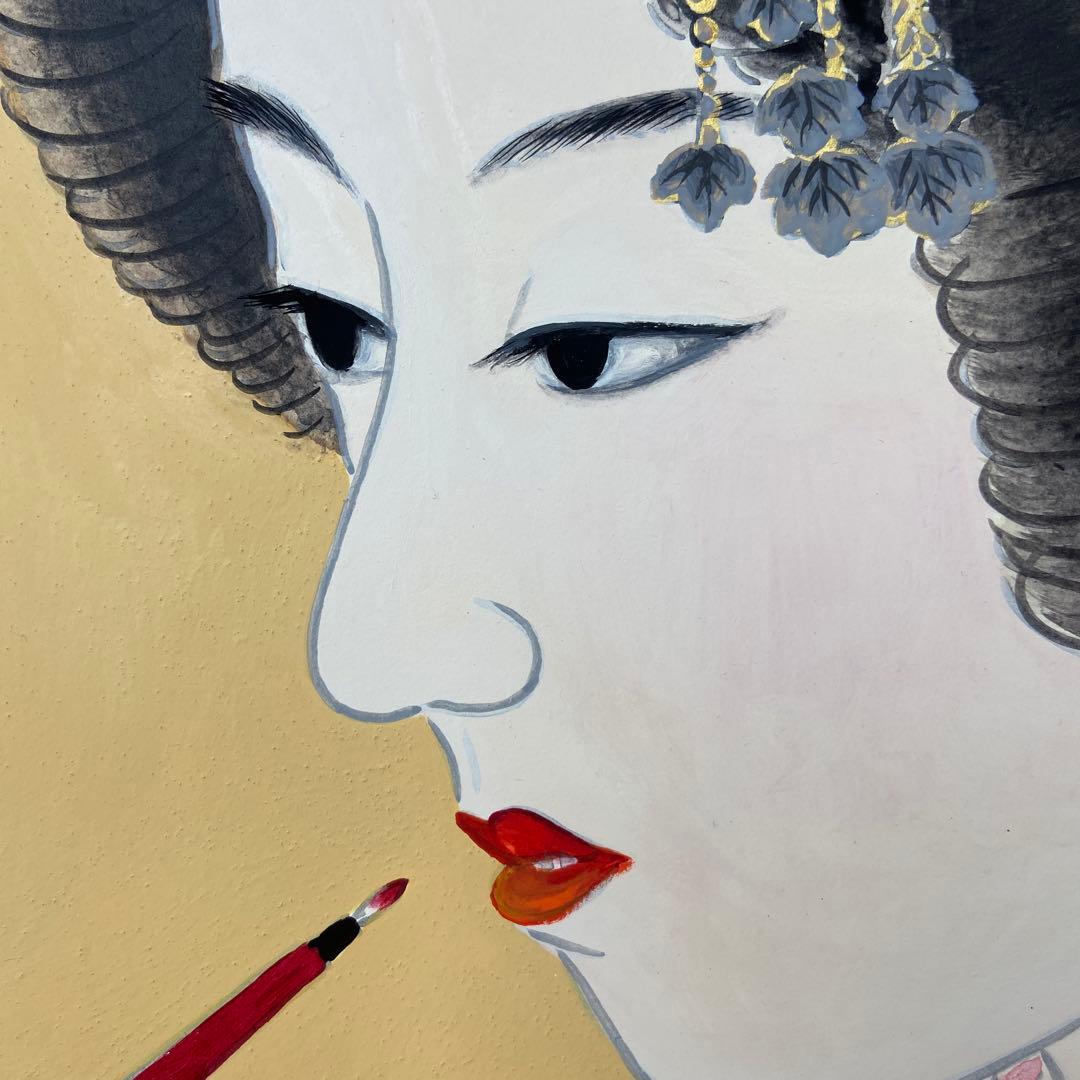 伊藤深水筆美人画額　大作　肉筆