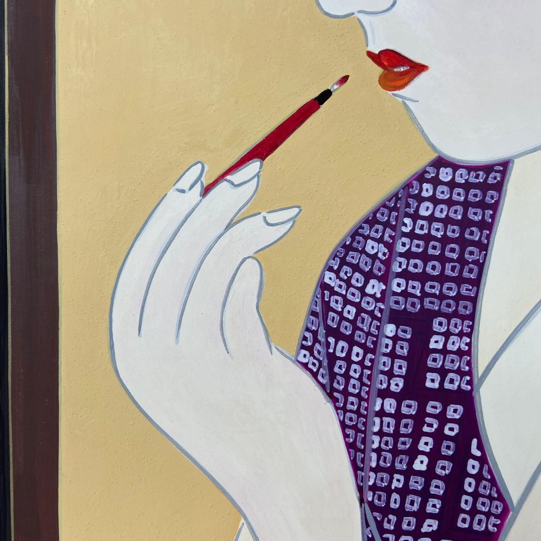 伊藤深水筆美人画額　大作　肉筆