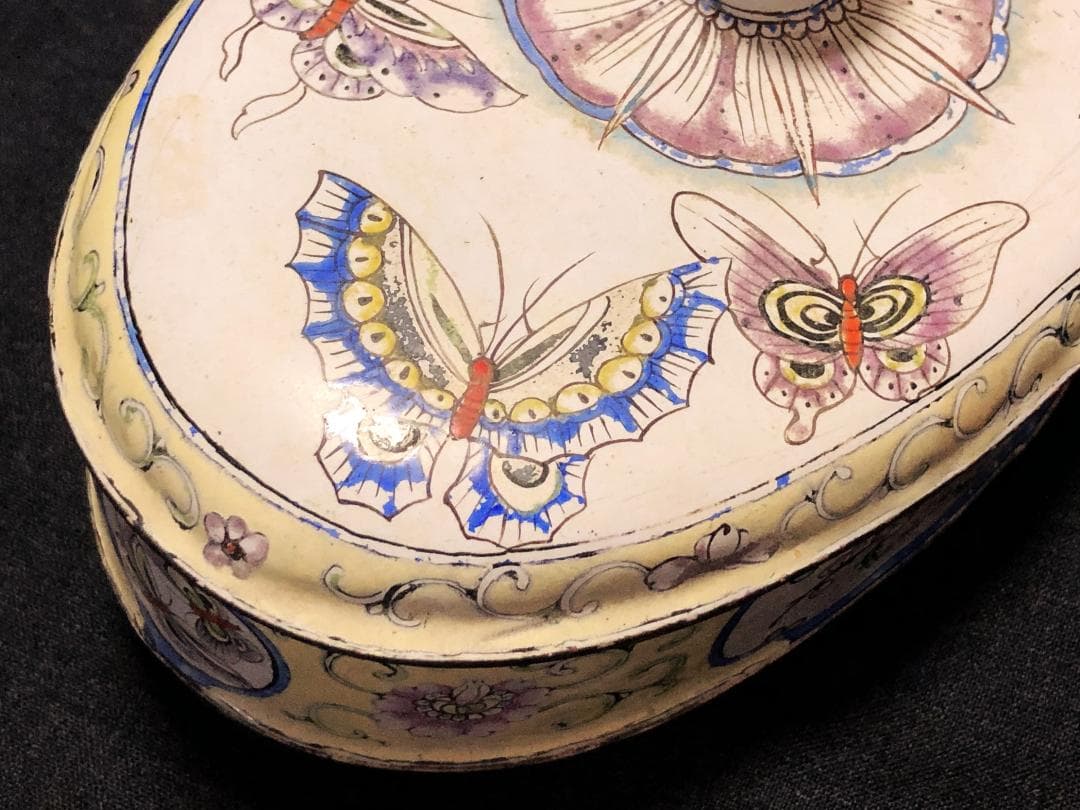 【 清朝JEWELBOX 】　七宝加彩　古玩骨董