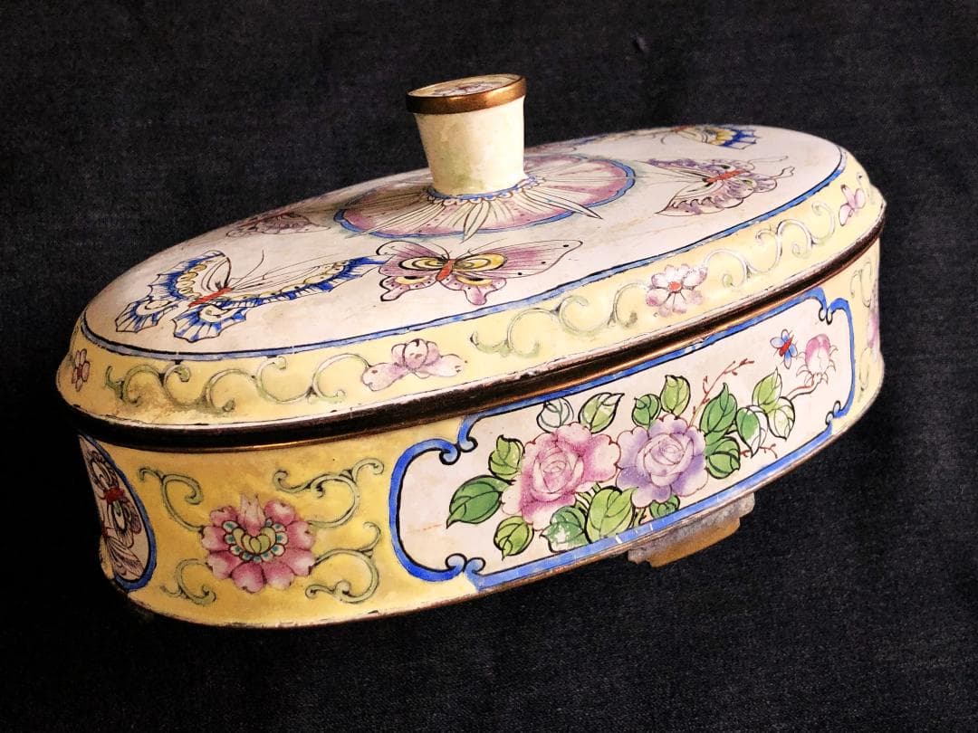 【 清朝JEWELBOX 】　七宝加彩　古玩骨董