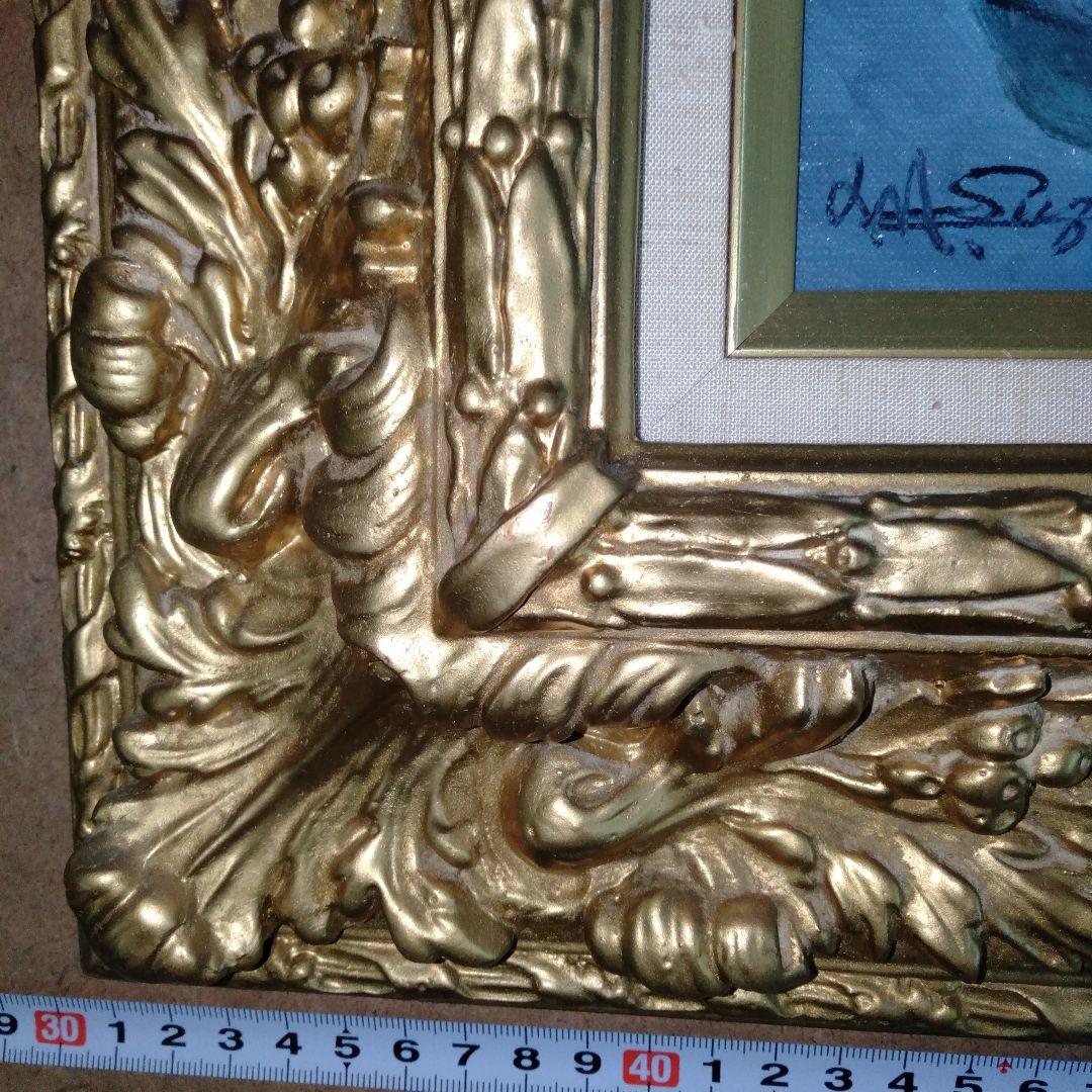 鈴木政輝　「ばら」　美術年鑑画家　油彩画　 金色額縁付き　F6号　箱付き