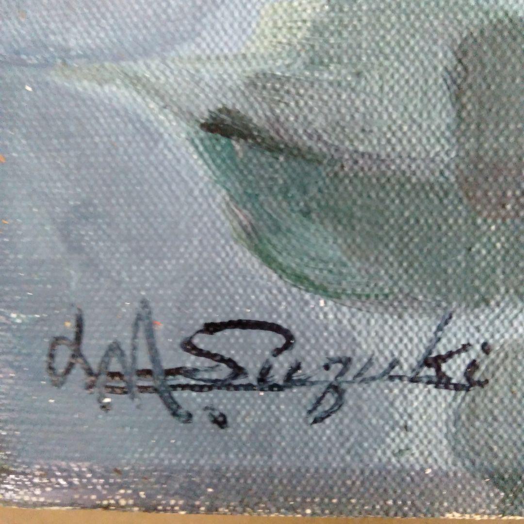 鈴木政輝　「ばら」　美術年鑑画家　油彩画　 金色額縁付き　F6号　箱付き