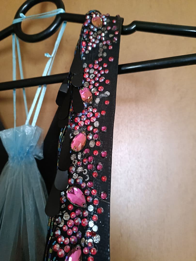 社交ダンス用ビーズ装飾ドレス