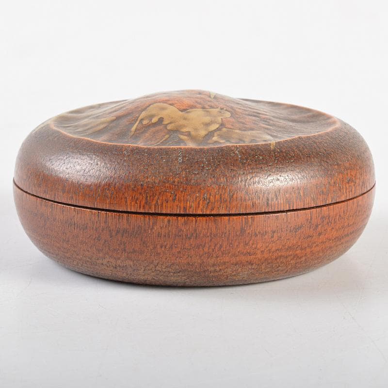 茶道具　祥斎作　宗博作　鳥蒔絵　竹香合　共箱　M　R5720