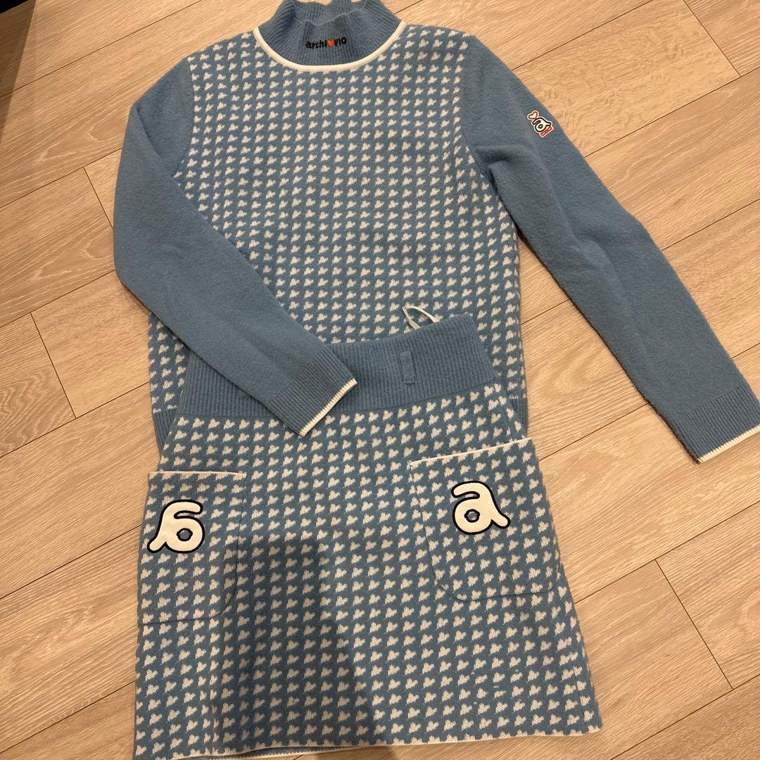 アルチビオ　38サイズ　水色ハウンドトゥースセットアップ　美品可愛いです