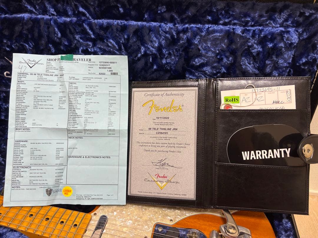 Fender customshop Telecaster ‘68シンライン